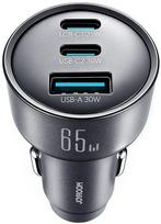 Automobilinis įkroviklis JOYROOM JR-CCN19 65W (2x Type-C + USB-A), Dark Grey