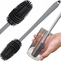 Silikoninis šepetys stiklinėms ir buteliams plauti, 31 cm, ergonomiškas dizainas