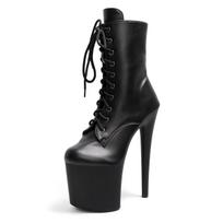 Seksualūs moteriški „Pole Dance“ aukštakulniai, vandeniui atsparūs platforminiai naktinio klubo modeliai „Catwalk“ trumpi batai, 20 cm aukštakulniai 35 black