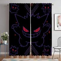 Elegantiškos kambario užuolaidos Kamera Pokemon Blackout užuolaida kambariui 2 panelės Namų interjero užuolaidos Žaliuzės Helovino dekoracija W50xH70cmx2pcs-CL