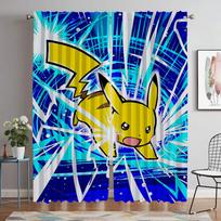 Elegantiškos kambario užuolaidos Kamera Pokemon Blackout užuolaida kambariui 2 panelės Namų interjero užuolaidos Žaliuzės Helovino dekoracija W60xH90cmx2pcs-CL