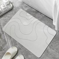 Minimalistinis vandens sugeriantis greitai džiūstantis diatomito kilimėlis vonios kambariui ir miegamajam - Atsparus dėmėms ir lengvai valomas 40x60cm gray