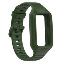 Dirželis Huawei Band 6 7 8 9 10 Apyrankė Minkštas silikoninis dirželis Su dėklu Pakeičiama apyrankė Huawei Band 6 7 8 9 10 Diržui For HUAWEI Band 6 7 armijos žalia spalva