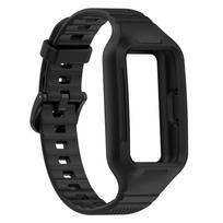 Dirželis Huawei Band 6 7 8 9 10 Apyrankė Minkštas silikoninis dirželis Su dėklu Pakeičiama apyrankė Huawei Band 6 7 8 9 10 Diržui For HUAWEI 8 9 10 juoda