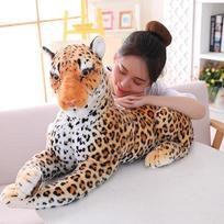 30-90cm Gyvybingi Tigro Leopardų Pliušiniai Žaislai Minkšti Laukinių Gyvūnų Imitacijos Baltasis Tigras Jaguaras Lėlė Vaikams Vaikams Gimtadienio Dovanos 30CM beige