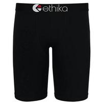 ETHIKA vyriškos vienspalvės ilgesnio kirpimo medvilninės bokserio kelnaitės - Sportinės apatinės kelnės nuo trynimosi M black