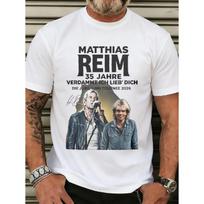 Balinti Marškinėliai su Matthias Reim 35 Metų Verdammt Ich Lieb Dich Turo 2026 Spaudiniu Koncertui Ir Muzikos Festivaliui L balta