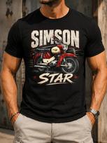 Simson Star Large Red Vintage Moped Distressed Cream Letters Speed Lines And Retro Garage Style Unisex All TShirt 4XL brown
