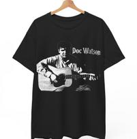 Doc Watson Sepia Folk Rock Artist Unisex Shirt, vintage country Music Unisex Tee XXL gray