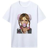 Britney Spears bubble gum pigtails T-shirt M white
