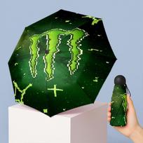 Monster Energy Printed 5?Fold Mini Umbrella 8?Rib Windproof Compact Umbrella For Women Pocket Carry green