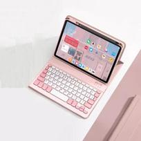 Case with Bluetooth Keyboard for Ipad Air 11 M4 11th A16 11 inch Pro 11 Air 4 Air 5 10.9 10th Air7 6 5 4 Ipad 9th 8th ipad 11th 2025 A16&Turkish rožinė