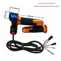 Electric Scooter Throttle Grip with Voltage Display and 23 Blue Screen Rice Grain Switches black