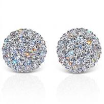 WUIHA Hip Hop Rock 925 svaras sidabras VVS1 D spalva Tikri GRA mozanito deimantai Vestuviniai sužadėtuvių auskarai smeigės Smulkūs papuošalai White Gold Plated gray