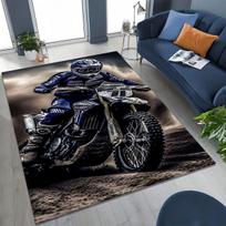 Motocross Sunset Adventure Rug Vibrant Dirt Bike Art Carpet Living Room Decor Gift Choice Soft Durable Floor Cover forHomeOffice 40x60cm