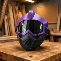 Full-Face Metal-Fabrication Mask Vented Curved-View Metal-Fabrication Helmet Safety Gear Adjustable Strap Replaceable Lens purple