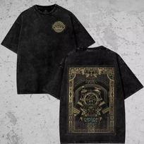 BioShock unisex washed T-shirt apocalyptic T-shirt Christian religious attire unisex streetwear shirt graphic t shirts shirts S black