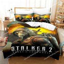 Game S.T.A.L.K.E.R. 2 Heart Of Chernobyl Bedding Set Cartoon Anime three-piece Set Adult Boys Bedroom Duvet cover Sets EU Single 135*200cm/53x79in 3pcs beige