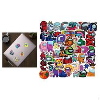 50 Pcs Among Us Stickers Cartoon Cute Vinyl for Laptop Skateboard Style 1 Style 3 gray