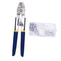 10 Inch Wire Rope Crimping Tool 150Pcs Double Barrels Aluminum Loop Sleeves Stainless Steel Crimper white