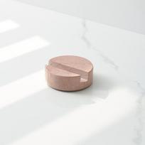 Natural Travertine Marble Phone Stand IPhone IPad Desktop Display Holder Decorative Stone Tablet Support Pink Phone Stand, 8cm Diameter