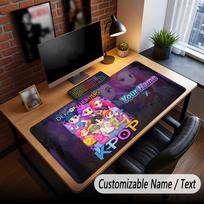 Large Mouse Pad Kpop Demon Hunters Print Custom Name Text Desk Mat for Office Gaming 30cmx80cm