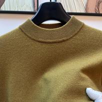 Vyriškas 100% merino vilnos apatinis sluoksnis su pusiau aukštu kaklu, 12 gijų plokščio mezgimo, autentiška avikailio. XL ruda
