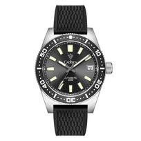CADISEN New 38mm Diver Mens Watch Japan 8215 Automatic Mechanical Sapphire Glass Date Luminous 100M Waterproof Wrist Watch Men gray