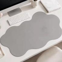 Smooth Surface Irregular Cloud Shaped Desk Pad Non-Slip Versatile Anti Slip Mouse Pad Absorbent Quick-Drying Placemat Gaming 11.81x31.50 in&Round pilka