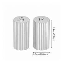 Stainless Steel Seasoning and Pepper Shakers Ribbed Shaker white
