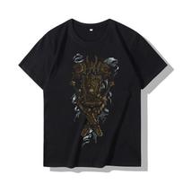 Rare New World Of Warcraft Short Sleeve Tshirt Summer Alliance Tribal Classic Wow Perimeter Men And Women Cotton Half Sleeve XL gray