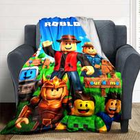 Roblox Customize Text Blanket Cozy Personalized Blanket Warmthful Decor Great for Nap Office Chair Home Decor Office Four Seasons Universal 80cmx120cm blue