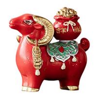 Feng Shui Fortune Goat Chinese Zodiac Sheep Figurine, Rotatable Luck Wealth Statue, Year of Interactive Rotating Statue Mascot, Vintage Style Tabletop B