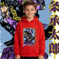 JoJo's Bizarre Adventure: Stone Ocean  Printed Kids' Hoodie – Boys' & Girls' Fleece-Lined Warm Pullover for Autumn/Winter – Soft, Casual Style 160 red