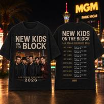New Kids On The Block Las Vegas Residency 2026 Concert T Shirt M brown