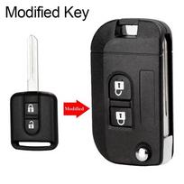 2 mygtukų nuotolinio valdymo automobilio rakto korpusas Nissan Qashqai Micra Navara Almera Note Primera Sunny automobiliui Modified Key gray