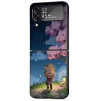 Dėklas, skirtas Samsung Galaxy Zflip3 Z Flip 3 5g Zflip Z Flip 4 Flip3 Flip4 Genshin Impact Anime mielas dangtelis juodų dėklų buferis Samsung Z Flip 5G