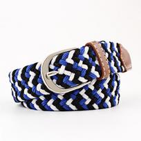 Unisex sagtis diržo drobė Elastinis tamprus diržas jaunų studentų austas drobė Black, white and blue2.5C black
