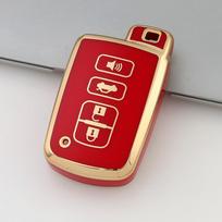 TPU automobilio nuotolinio valdymo pulto rakto dėklo dangtelis, skirtas Toyota Corolla Camry RAV4 Highlander Auris CHR Avalon Land Cruiser laikiklis be rakto raudona