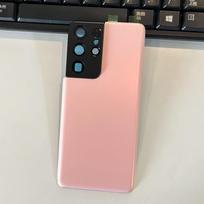 Galinio stiklo keitimo dėklas Korpusas Samsung Galaxy S21 Ultra 5G SM-G998B Galinis stiklo dėklas + Įrankiai rožinė