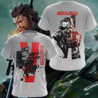 Metal Gear Solid Naujo stiliaus vasariniai apvalios apykaklės trumpomis rankovėmis 3D marškinėliai M gray