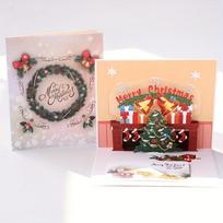 Christmas Greeting Card 3D Pop Up Holiday Greeting Card Xmas Reindeer Santa Greeting Card with Envelope New Year Gift for Family Friends gray