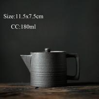 Vintage Japanese Style Ceramic Teapot Black Clay Kung Fu Tea Set D gray