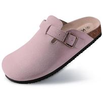 Madingi Unisex Minkšto Vidpadžio Mediniai Klumpės Mados Retro Prekių ženklai Kamštiniai Klumpės Batai Moterims Vyrams Patogūs Laisvalaikio Šlepetės su Arkos Atrama 44 rožinė