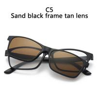 6 In1 Magnetic Clip On Glasses Frames Stylish Outdoors Cat Eye Women Eyeglasses Fashion Trend Sunglasses SHOW AS PICTURE gray