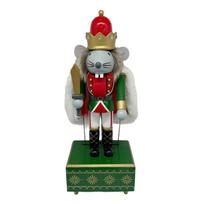 Classical Mouse Walnutcracker Wind Up Mechanical Music Box Handmade Living Room Decoration 1 gray