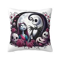 Individualus  The Nightmare Before Christmas  pagalvės užvalkalas sofai Jack ir Sally Prabangus pagalvės užvalkalas Kvadratinis pagalvės užvalkalas 22x22Inch