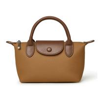 New Handbag Leather Shoulder Bag Spring/summer Dumpling Bag Diagonal Cross Women's Bag Top Layer Cowhide Small Bag brown
