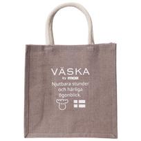 VBSKB by moz Veska Moz Tote Bag, Medium, Fits B4 Documents, Nordic, Swedish, Elk Design, Women's, Jute, VSJJ-02B, Gray gray