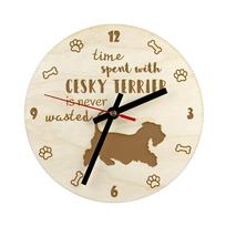 Cesky Terrier, Czech Terrier, Bohemian Terrier - clock with dog, wooden clock with engraving, personalised clock by Art-Dog